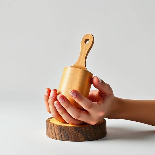 A professional commercial photograph of a handcrafted product on a clean background.