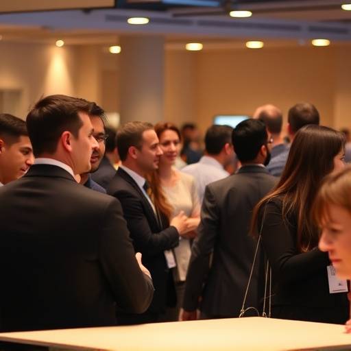 Event photography example: a corporate event with people networking